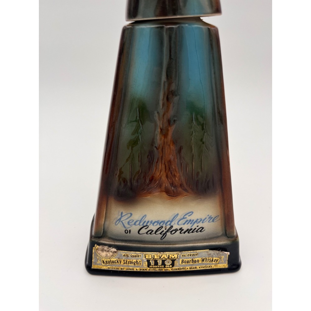 Vintage Jim Beam Redwood Empire California Decanter Ceramic Whiskey Bottle 1960s - Picture 4 of 13